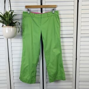 Vintage Lilly Pulitzer‎ White Label Capri Crop Pants Bright Green Palm Size 6
